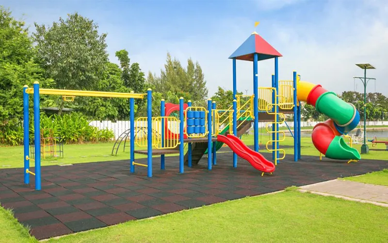 Child-safe play area in Paruthipattu flats, ideal for families with kids